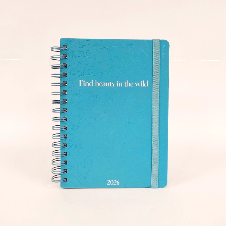 Agenda Mooving 2026 Gala Celeste 15 x 21 cm Semana a la Vista con Espiral Art.1404243